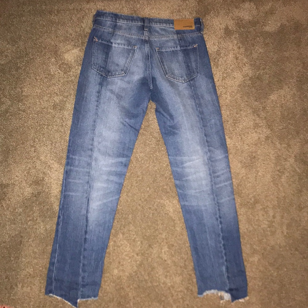 NWT Express two tone raw hem jeans - Picture 5 of 6